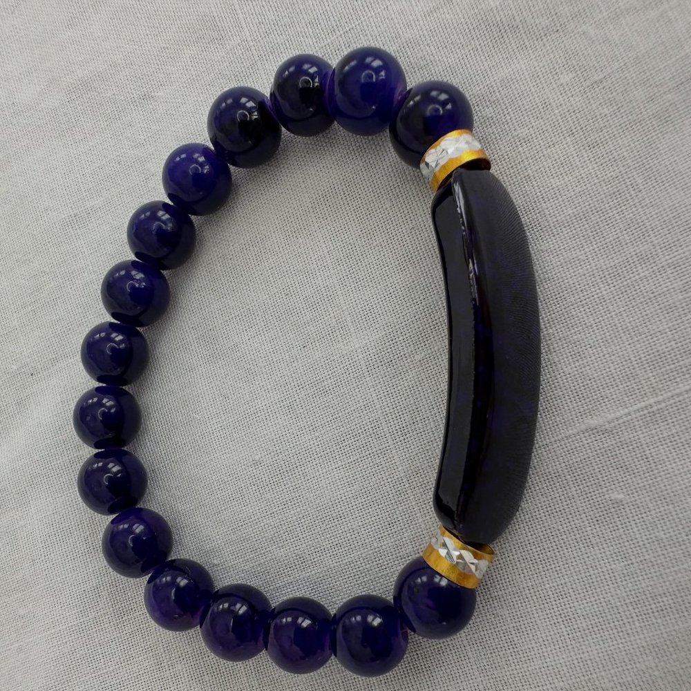 Dark Blue Beaded Bracelet